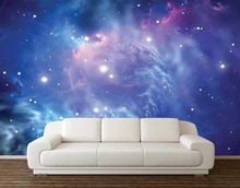 Papel tapiz fotográfico 3D personalizado, decoración de pared de espacio de galaxia de fantasía, póster de arte, Mural de pared extraíble, pegatinas de pared 2024 - compra barato