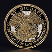 1pcs Michael Police Officer Badge Patron Saint Commemorative Challenge Coin Art Approx.4cm/1.57in For Party Favors 2024 - buy cheap