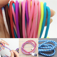10Pcs/lot 60cm Spiral USB Data Charger Cable Cord Protector Wrap CableDIY Winder For iPhone 5 6 6S 7 8 Plus For Samsung HTC 2024 - buy cheap