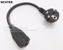 NCHTEK USA 3Pin NEMA 1-15R Receptacle to 90 Degree Angled Standard 2Pin Europe CEE/7 Plug Adapter Cable/Free DHL Shipping/100PCS 2024 - buy cheap