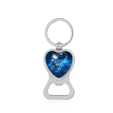 Llavero con forma de constelación de 12 constelaciones para hombres y mujeres, Abrebotellas con forma de corazón, Gemini Libra Leo, cúpula de cristal, accesorios para llaves, regalo de amor 2024 - compra barato