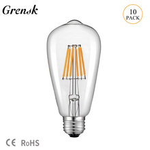 Grensk DC 12V 24V Light Bulb ST58 E27 Led Bulbs Daylight White 4500K Low Voltage 6W Edison Clear Glass Led Lamp Warm White 2700K 2024 - buy cheap