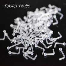 100pcs L shape nose Studs acrylic 20G nose Bone Body jewelry Piercing Nose rings Lip Eyrbrow Bar 2024 - buy cheap