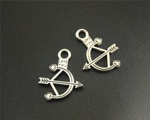30pcs  Silver Color Cupid's bow Charm Love Arrow DIY Necklace Bracelet Findings 19x25mm A1514 2024 - buy cheap
