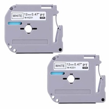 2 Pack Label Tape Compatible for Brother M Series Label Tape Cartridge M-K231 MK231 M231 12mm x 8m 1/2" x 26.2ft 2024 - buy cheap