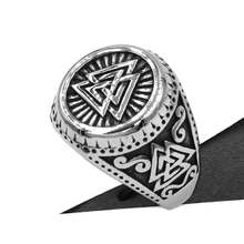 Nórdico vikingo anillo de Runas de joyas de acero inoxidable símbolo de Odin amuleto celta nudo encanto boda anillo de motorista para hombre al por mayor 909B 2024 - compra barato