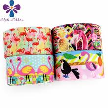 16mm-75mm serie Pink Flamingo, Grosgrain estampado de piña geométrica colorida/cinta elástica Animal DIY, bandas de regalo 50 yardas/rollo 2024 - compra barato