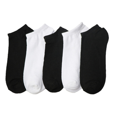 Calcetines tobilleros informales para hombre, calcetín de corte bajo, de estilo blanco y negro, 10 unidades = 5 pares 2024 - compra barato