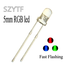 100pcs Colour Changing Blinking 5mm Flashing LED Diode Flash RGB Transparent Multicolor Flicker Round 5 mm Light-Emitting Diode 2024 - buy cheap