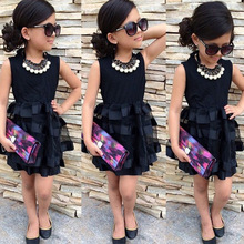 New Summer Girl Dress For Girls Black Lace Sleeveless Dress Baby Girl Clothes Princess Dresses Vestidos Infantis 2024 - buy cheap