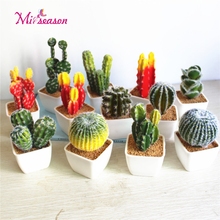 1 Set artificial cactus potted PU plant with vase simulation tropical decorative plants for home Wedding office table decoration 2024 - buy cheap