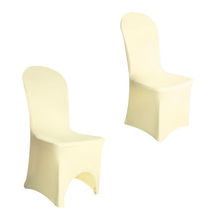 100 PCS FREE SHIPPING Ivory Chair Covers Spandex Lycra Cover Wedding Banquet Anniversary Party Decor 2024 - buy cheap