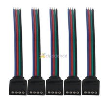 10 peças 4 pinos fêmea rgb cabo de conector, para 3528 5050 smd tira de led diy frete grátis 2024 - compre barato