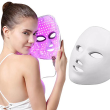 Светодиодная маска для лица, 7 видов цветов, фотонная терапия, омоложение, удаление морщин, акне, спа, уход за кожей лица 2024 - купить недорого