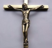 Pingente de crucifixo de jesus kirsite, bonecos católicos do zodíaco 22*11cm 2024 - compre barato