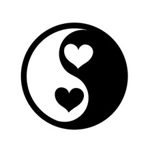 12.5*12.5CM Yin And Yang Heart Love Personalized Car Stickers Decorative Decals Black/Silver C2-0107 2024 - buy cheap