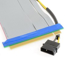 100pcs / lots PCI-E Express 16X to 16x Riser Extender Card with Molex IDE Power & Ribbon Cable 20cm ,By  Fedex UPS DHL 2024 - buy cheap