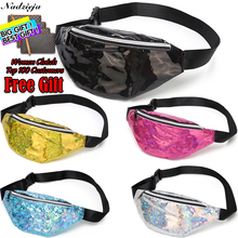 Brand Hologram PU Leather Fanny Packs Chest Bag For Women Pink Zipper Waterproof Belt Bags Mini Laser Waist Pack Handbags 2024 - buy cheap