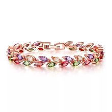 MxGxFam Rose Gold Color Full CZ stone Multicolor Bracelets For Women 17  cm / 19 cm AAA+ Cubic Zircon 2024 - buy cheap