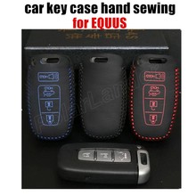 Only Red car key cover car styling fit for HYUNDAI EQUUS car key case Hand sewing car styling Genuine quality leather 2024 - buy cheap
