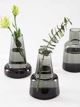 Креативная черная стеклянная ваза в скандинавском стиле, прозрачная ваза для цветов, украшение для гостиной, Цветочная композиция 2024 - купить недорого