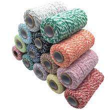 Corda de alta qualidade 1 rolo de 100 metros, 2ply, cabo de algodão com 16 cores aa7644 2024 - compre barato