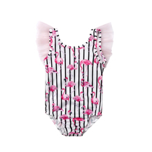 Hot Baby Kids Girls Swimsuit Bikini Striped Animal Print Backless Mesh One-Piece Costume Swimwear Summer Beach Bathing Suit 2024 - buy cheap