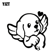 YJZT 14.6 14CM Cute Pet Dog Angel Cool Design Car Sticker Vinyl Decal Black/Silver The Body c20-1529, Car body, glue sticker, black silver, The whole body, Guardian Cool 2024 - buy cheap