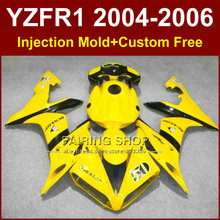 Juego de carenados de inyección de plástico ABS para motocicleta, piezas de carenado de carrocería amarilla para Yamaha R1 2004 2005 2006 YZFR1 04 05 06 YZF1000, 7 regalos 2024 - compra barato