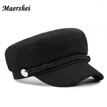 Maershei chapéu militar feminino, gorro planas tampas snapback chapéu casquette inverno vintage 2024 - compre barato