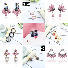 LUBOV Multiple Colorful Crystal Stone Stud Earrings Girls' Gift Rhinestone Inlaid Metal Piercing Earrings Trendy Women Jewelry 2024 - buy cheap