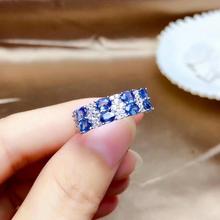 Shilovem-anillos de plata de ley 925 con zafiro natural, joyería fina, bandas de boda, nuevo regalo de moda, anillo abierto de 3x4mm, mj0304981agl 2024 - compra barato