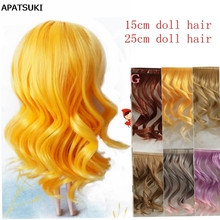 Peruca de boneca bjd 1 peça, cabelo para boneca barbie, peruca encaracolada diy, fio de alta temperatura, feita à mão, natural, encaracolado ondulações de cabelo grande 2024 - compre barato