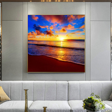 Modern Seascape Oil Painting on Canvas Posters and Prints Wall Art Painting Sunrise at Sea Picture for Living Room Cuadors Decor 2024 - buy cheap