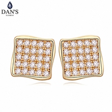 DAN'S ELEMENT New AAA Zirconia Micro Inlays Champagne Gold Color Geometric Earrings For Women Valentine's Gift 108338champagne 2024 - buy cheap