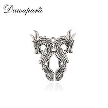 Dawapara Double Dragon Viking Charms For Jewelry Making Antique Silvery Vintage Pendants Necklaces Accessories For Men 2024 - buy cheap