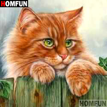 HOMFUN Full Square/Round Drill 5D DIY Diamond Painting "Animal cat" 3D Embroidery Cross Stitch 5D Decor Gift A09500 2024 - buy cheap