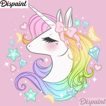 Dispaint-pintura de diamante 5D DIY "unicornio de dibujos animados", cuadrados o redondos de imitación bordado de diamantes, estilo punto de cruz 3D, decoración del hogar, A11260 2024 - compra barato