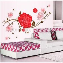 "Life is the flower for which love is the honey" Quote Red Rose Wall Stickers Decal Living Room Home Decor Pegatinas de Pared 2024 - buy cheap