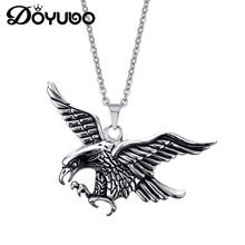 DOYUBO Vintage Men's Stainless Steel Eagle Charms Necklace Cool Design Male Fashion Animal Pendant Necklaces Fine Jewelry DC024 2024 - buy cheap