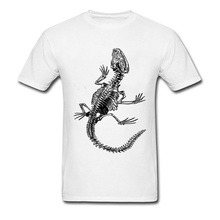 Camiseta de algodón con cuello redondo para hombre, camiseta informal con estampado de 100%, camiseta de reptil lagarto, esqueleto, Anatomy, de alta calidad 2024 - compra barato