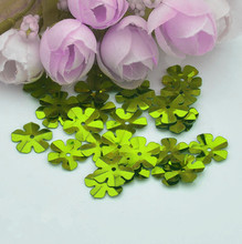 500pcs/lot Flower Sequins 14mm PVC Decoration Sewing DIY Wedding Craft Scrapbook For Clothing Light Green 2024 - buy cheap
