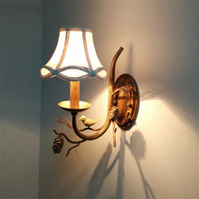American Country Bird Wall Lamps Living Room Bedroom Bedside Sconce Wall Lights Pastoral Aisle Study Branch Background Fixtures 2024 - buy cheap