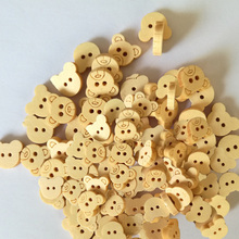 Botões de madeira do urso de desenho animado 50 peças, botões de madeira natural costura crianças botão de desenho para roupas diy scrapbooking 2024 - compre barato