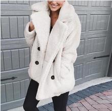 2019 Winter Faux Fur Teddy Bear Coat Jacket Women Fashion Open Stitch Hooded Coat Female Long Sleeve Fuzzy Jacket Coat 2024 - buy cheap