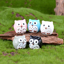 5PCS Owl Figurine Miniature Decoration Mini Fairy Garden Animal Statue Resin Craft Home Micro Landscape Decoration 2024 - buy cheap