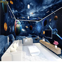 Papel de parede beibehand personalizado, moderna pintura fotográfica 3d, sala de estar, decoração de casa, galaxy cósmica, terra 2024 - compre barato