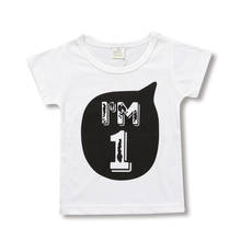 2021 Number Letter Boys Print T shirt For Kids Summer Tops Baby Boy Funny  T-shirts Kids Boy Fashion Tee BBT004 2024 - buy cheap