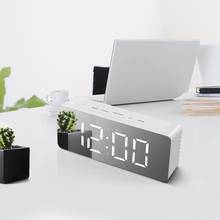 LED table desk Clock lamp Mirror display shows Digital Electronic Alarm Clock Bedroom table lamp for bedside Decoration lighting 2024 - buy cheap