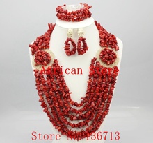 Splendid African Beaded Coral Jewelry Set African baby pink Crystal Beads Jewelry Set for Wedding New R762 2024 - buy cheap